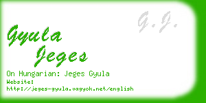 gyula jeges business card